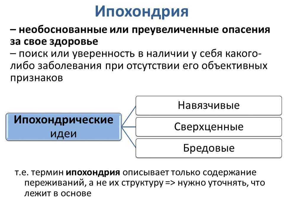 Ипохондрик: что это и как справиться с ипохондрией? Ипохондрик что это