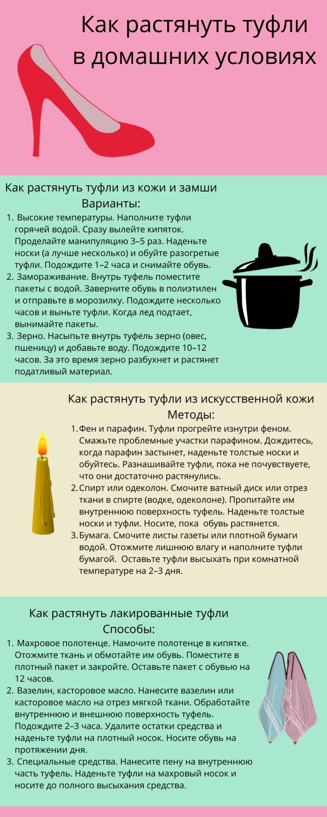 Подготовка обуви к процессу растягивания