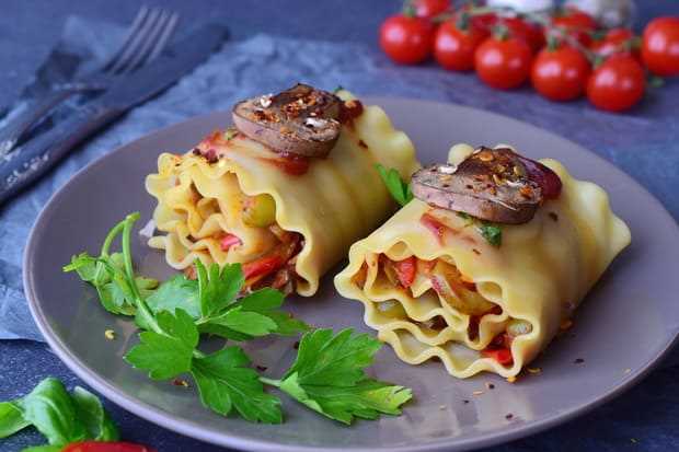 Рецепт вегетарианской лазаньи с овощами и сыром: