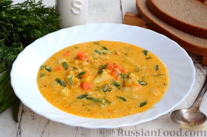 Легкий крем-суп с кукурузой и сливками