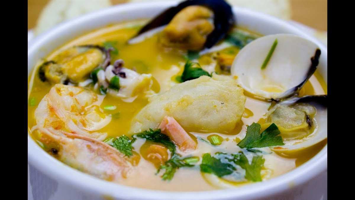 Рецепт супа с морским коктейлем и овощами